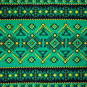 Wyoming Traders Wild Rag Southwest Print Black / Green 100% Silk Scarf - 34.5"